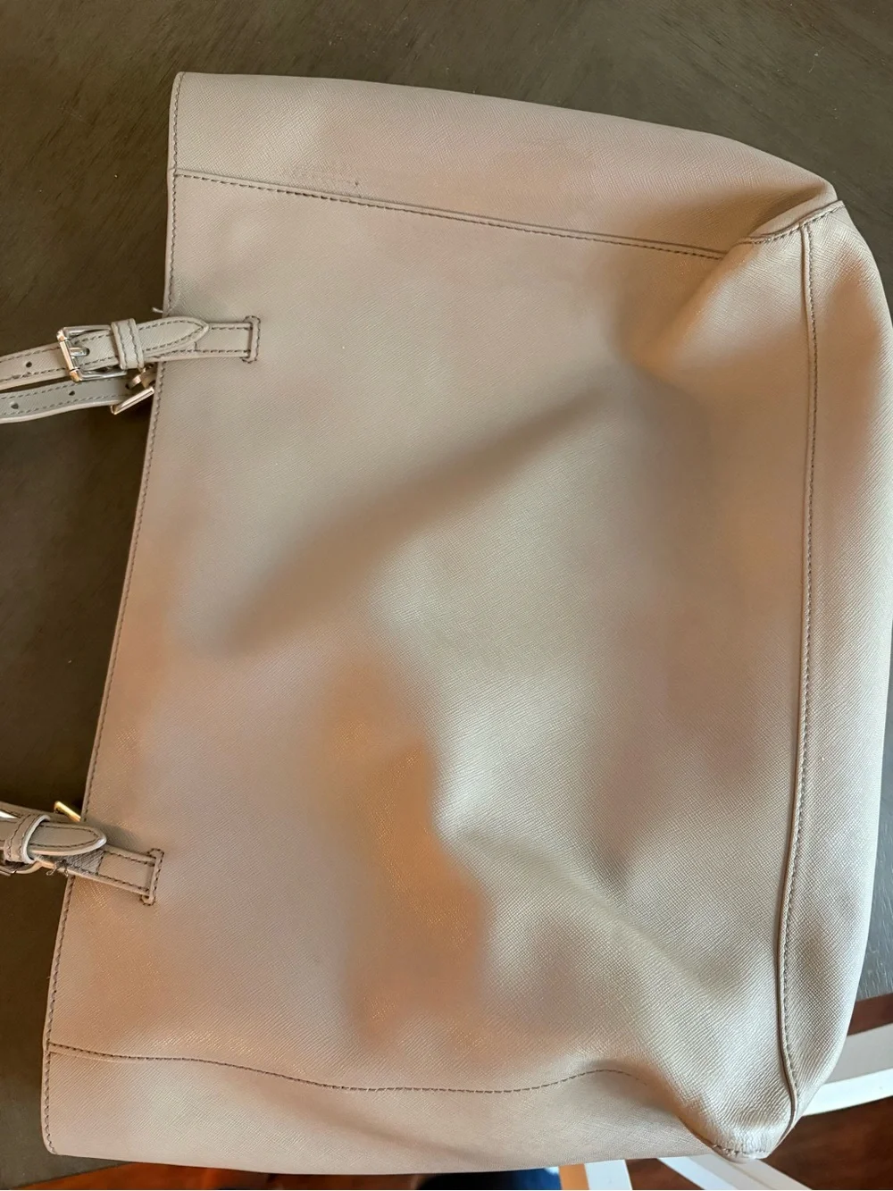 Tory Burch Neutral Taupe Leather Tote